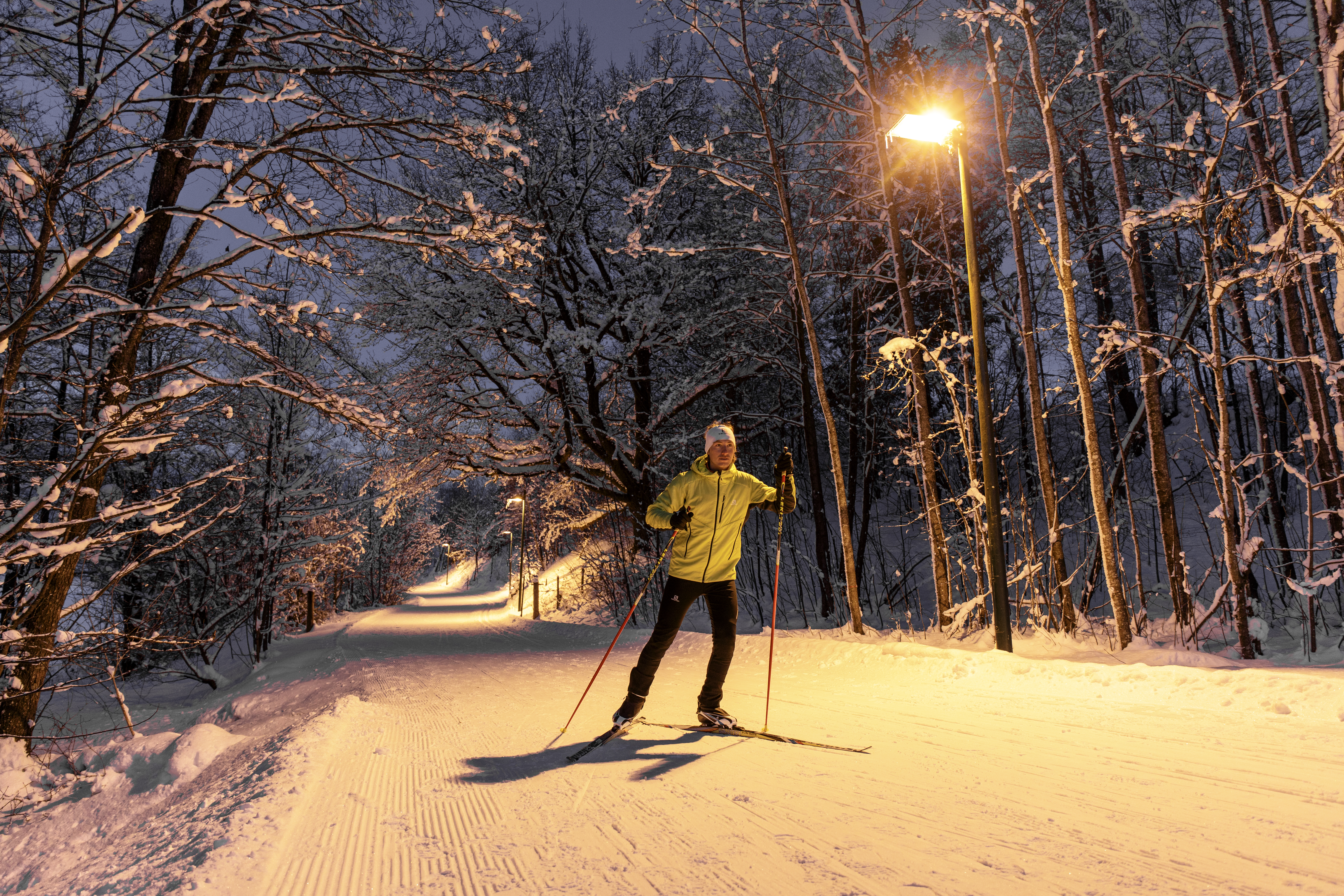 Langlaufen auf der Nachtloipe Leogang Rosental